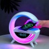 AASHRO MALL Atmosphere Night Light Wireless Phone Charger Bluetooth Speaker Alarm Clock All In One Led Table Lamp For Bedroom, Living Room, Office, Ideal Gift Choice, 15 Watts AASHRO MALL Atmosphere Night Light Wireless Phone Charger Bluetooth Speaker Alarm Clock All In One Led Table Lamp For Bedroom, Living Room, Office, Ideal Gift Choice, 15 Watts