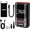 AGARO Galaxy Cordless Tyre inflator, for Cars & Bikes, Upto 150 PSI, 2X2000 mAh Battery, Powerbank, LED Flash Light, Rechargeable Type C Port, Digital Display, Multiple Nozzles