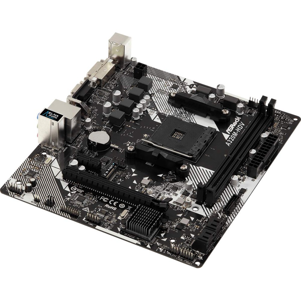 ASRock Amd Ryzen Am4 Compatible With A320 Chip Microatx Motherboard A320M-Hdv R4.0, ddr_4