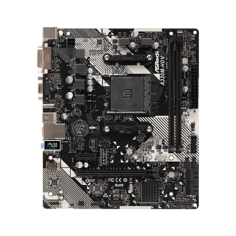 ASRock Amd Ryzen Am4 Compatible With A320 Chip Microatx Motherboard A320M-Hdv R4.0, ddr_4