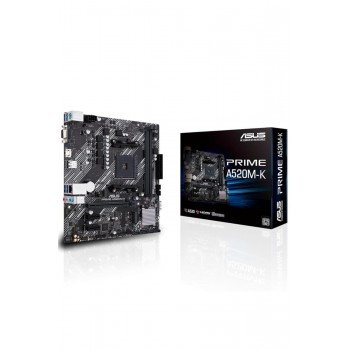 ASUS Prime A520M-K (AMD AM4 DDR4 Socket for AMD Ryzen 5000/5000 G/ 4000 G/ 3000) Micro ATX Motherboard with M.2 Support 1Gb Ethernet HDMI/D-Sub SATA 6Gbps and USB 3.2 Gen 1 Type-A