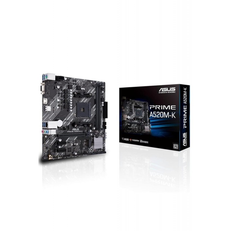 ASUS Prime A520M-K (AMD AM4 DDR4 Socket for AMD Ryzen 5000/5000 G/ 4000 G/ 3000) Micro ATX Motherboard with M.2 Support 1Gb Ethernet HDMI/D-Sub SATA 6Gbps and USB 3.2 Gen 1 Type-A ASUS Prime A520M-K (AMD AM4 DDR4 Socket for AMD Ryzen 5000/5000 G/ 4000 G/ 3000) Micro ATX Motherboard with M.2 Support 1Gb Ethernet HDMI/D-Sub SATA 6Gbps and USB 3.2 Gen 1 Type-A