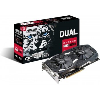 ASUS Radeon RX 580 O4G Dual-Fan OC Edition GDDR5 DP HDMI DVI VR Ready AMD Graphics Card (DUAL-RX580-O4G) (Renewed)