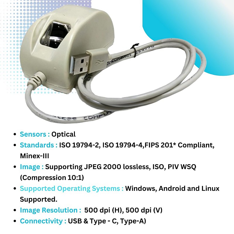 Startek FM220U L1 Biometric Fingerprint Scanner Device With Rd (Latest Edition)