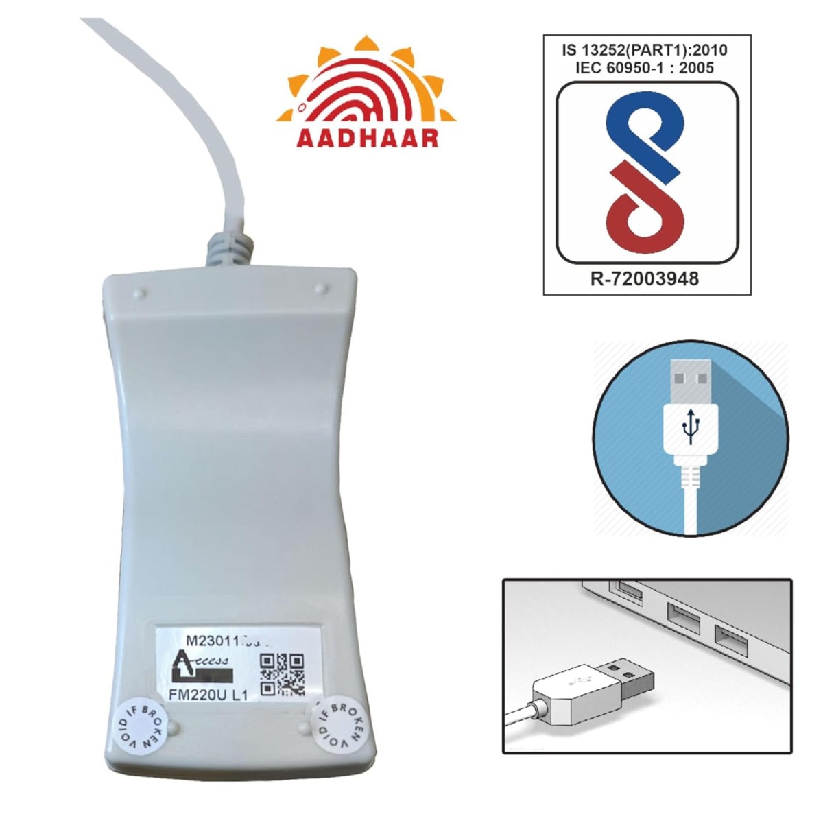 Startek FM220U L1 Biometric Fingerprint Scanner with RD