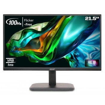 Acer 54.61 cm (21.5 inch) Full HD IPS Panel with sRGB 99%, ENERGY STAR Certified, VESA Supportive, VGA, HDMI, Ergonomic Stand, ZeroFrame Design Monitor (KA222Q)  (AMD Free Sync, Response Time: 1 ms, 100 Hz Refresh Rate)-