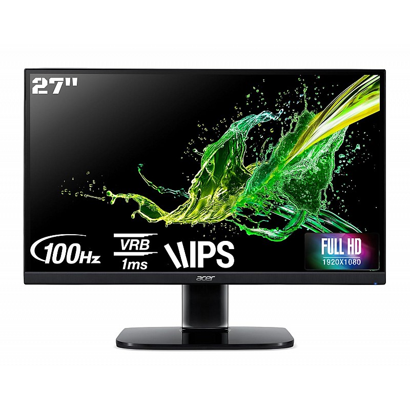 Acer 27-inch VA Panel Full HD 1920 x1080 Monitor - HDMI VGA Ports - 300 Nits - 4MS Response - 178/178 View Angle - KA270H (Black)