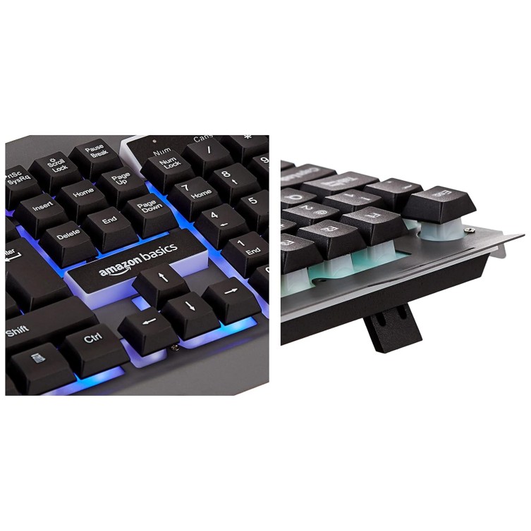 Amazon Basics Wired Gaming Keyboard and Mouse Combo Multicolor RGB LED Backlight Effects, Multimedia Keys, Durable Aluminum Body Amazon Basics Wired Gaming Keyboard and Mouse Combo Multicolor RGB LED Backlight Effects, Multimedia Keys, Durable Aluminum Body
