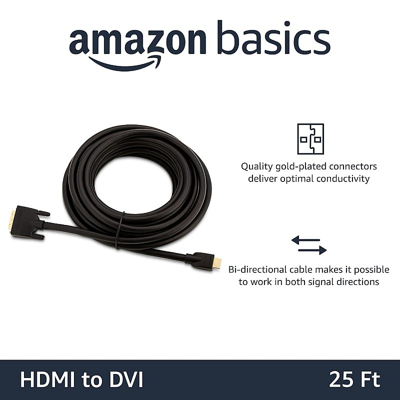 DVI to HDMI Adapter Cable - 7.6m (Latest Standard)