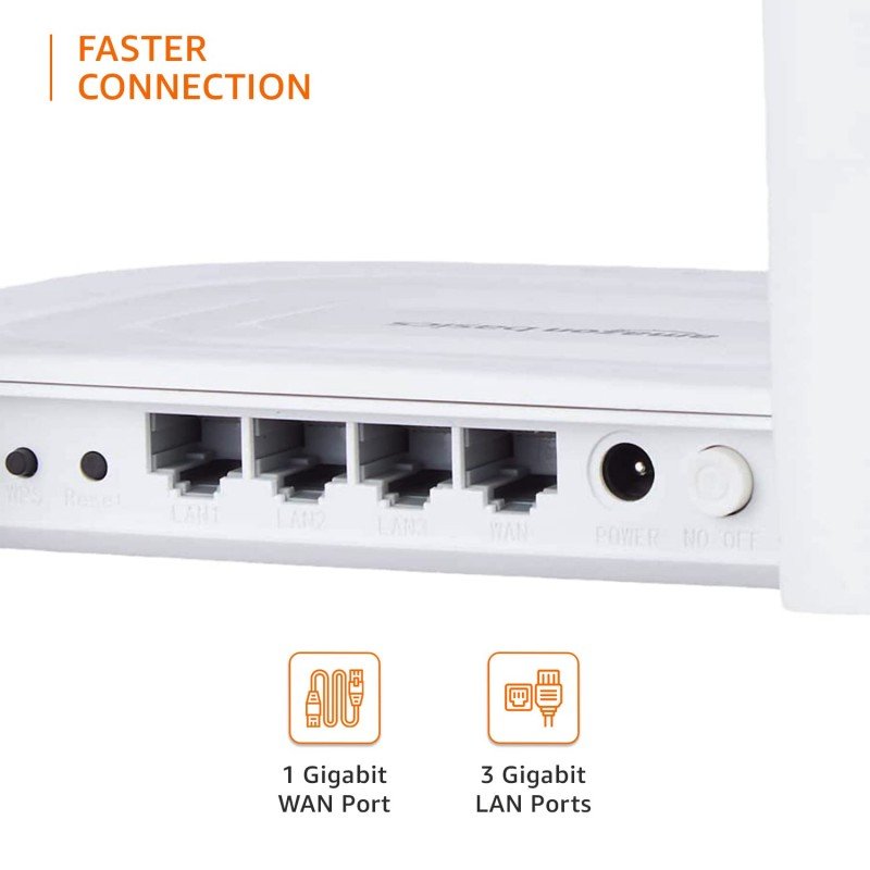 AmazonBasics AC1200 Dual-Band Wireless SOHO Router, Wi-Fi Speed Up to 867 Mbps/5 GHz and 300 Mbps/2.4 GHz, MediaTek Chipset, Guest Network Function, with 0.75M Ethernet Cable (White) AmazonBasics AC1200 Dual-Band Wireless SOHO Router, Wi-Fi Speed Up to 867 Mbps/5 GHz and 300 Mbps/2.4 GHz, MediaTek Chipset, Guest Network Function, with 0.75M Ethernet Cable (White)