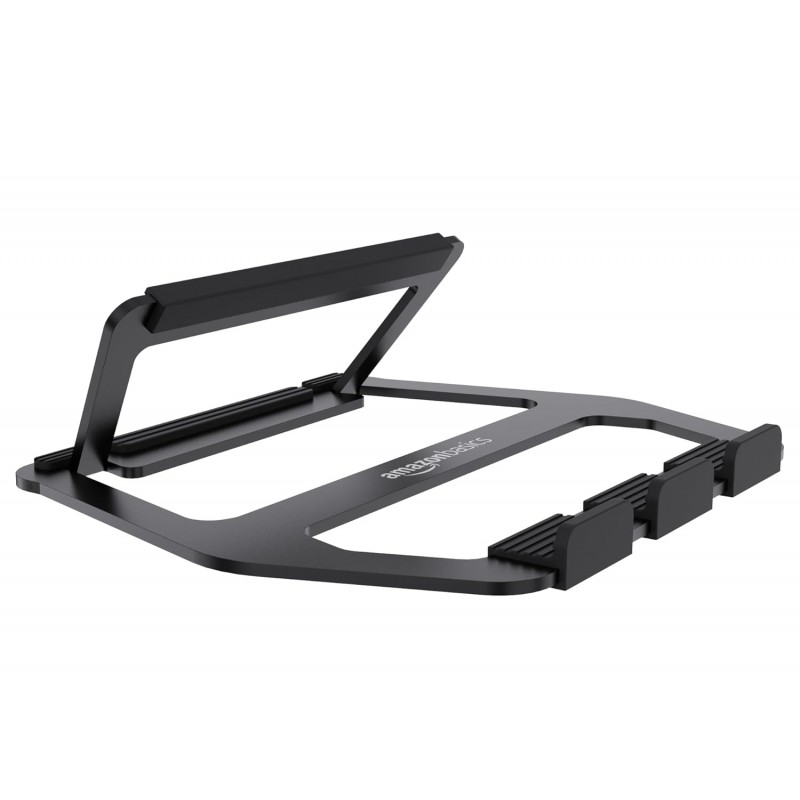 AmazonBasics Aluminum Foldable Tabletop Laptop Stand for Laptops up to 15 inches (Black) AmazonBasics Aluminum Foldable Tabletop Laptop Stand for Laptops up to 15 inches (Black)