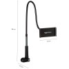 AmazonBasics Universal Mobile & Tablet Tabletop Holder | 360 Degree Rotation, Long Flexible Alloy Arm | For Desk, Table, Bed, Kitchen, Bathroom for 4.6-Inches to 10.4-Inches Tablet/Smartphones (Black)