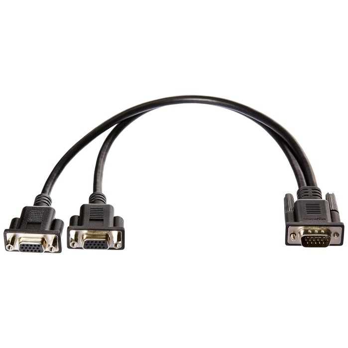 AmazonBasics VGA Monitor Y Splitter, 1', Black