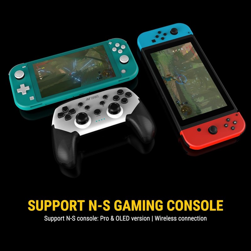 Ant Esports GP320 Wireless Gamepad/Android/Windows PC/IOS/Switch / PS4 / PS3, Bluetooth Game Pad/Vibration Motors/Turbo Function – Black White Ant Esports GP320 Wireless Gamepad/Android/Windows PC/IOS/Switch / PS4 / PS3, Bluetooth Game Pad/Vibration Motors/Turbo Function – Black White
