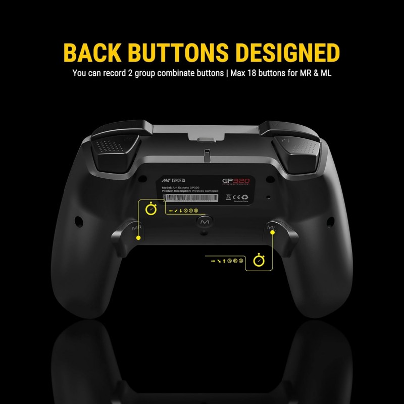 Ant Esports GP320 Wireless Gamepad/Android/Windows PC/IOS/Switch / PS4 / PS3, Bluetooth Game Pad/Vibration Motors/Turbo Function – Black White Ant Esports GP320 Wireless Gamepad/Android/Windows PC/IOS/Switch / PS4 / PS3, Bluetooth Game Pad/Vibration Motors/Turbo Function – Black White