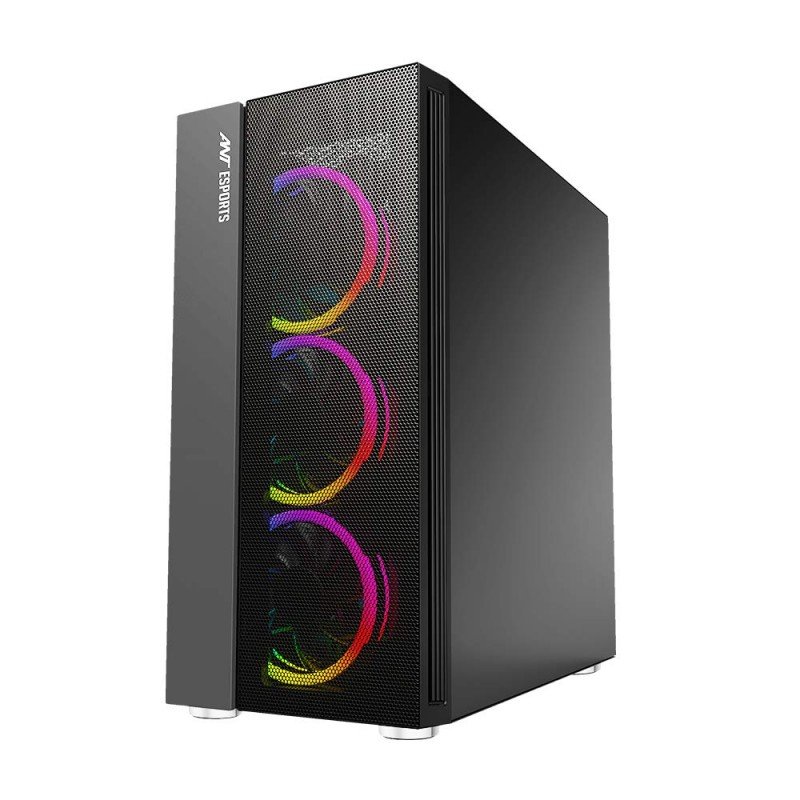 Ant Esports ICE-511MT Mid Tower Mesh Gaming Cabinet Computer Case Supports E-ATX, ATX, Micro-ATX, Mini-ITX Motherboard with Sliding Tempered Glass Side Panel, 4 x 120mm ARGB Front & Rear Fans Ant Esports ICE-511MT Mid Tower Mesh Gaming Cabinet Computer Case Supports E-ATX, ATX, Micro-ATX, Mini-ITX Motherboard with Sliding Tempered Glass Side Panel, 4 x 120mm ARGB Front & Rear Fans