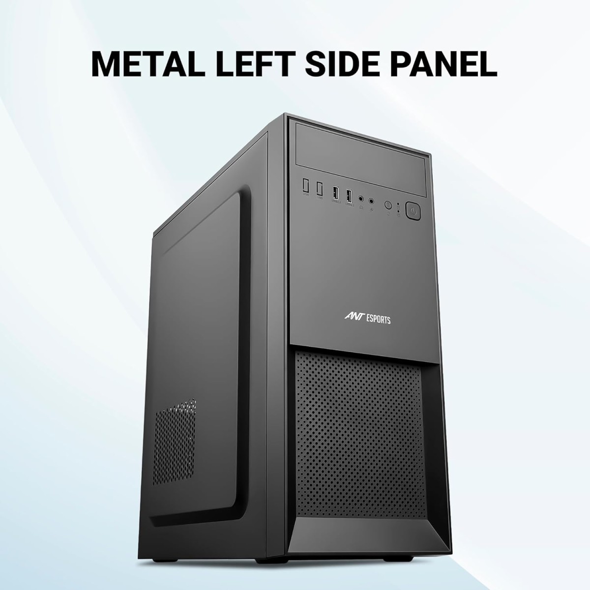 Ant Esports Si25 Value Series Mid-Tower Computer Case/Gaming Cabinet - Black | Support ATX, Micro- ATX, Mini-ITX | Pre-Installed 1 Rear Fan
