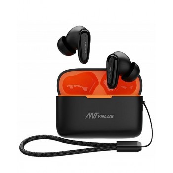 Ant Value Wave 40 TWS Wireless in Ear Earbuds with 6-7 Hrs Playtime - Black Orange IEH 20 Gaming USB Type C Earphones Stereo Wired Earbuds with Noise Cancelling Microphone -