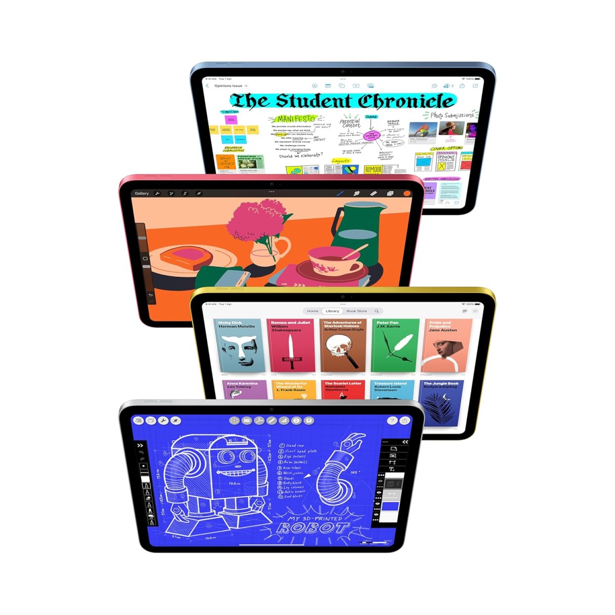 Apple iPad 11″: A16 chip, 27.69 cm (11″) Model, Liquid Retina Display, 128GB, Wi-Fi 6, 12MP Front/12MP Back Camera, Touch ID, All-Day Battery Life — Silver