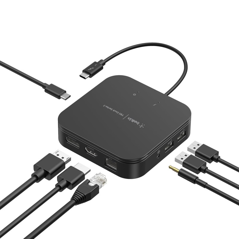 Belkin International Belkin Thunderbolt 3 Dock Core w/Thunderbolt 3 Cable (Thunderbolt Dock for Mac and Windows) Dual 4K @60Hz, 40Gbps Transfer Speeds, 60W Upstream Charging (F4U110bt) Belkin International Belkin Thunderbolt 3 Dock Core w/Thunderbolt 3 Cable (Thunderbolt Dock for Mac and Windows) Dual 4K @60Hz, 40Gbps Transfer Speeds, 60W Upstream Charging (F4U110bt)