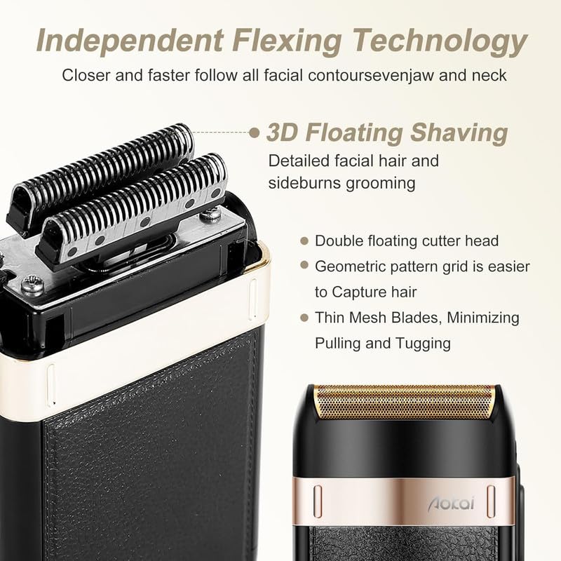 CETC Aokai WF-2022 Electric Ultrathin Shavers For Men,Electric Razor,Close Shave Head Shavers For Bald Men With 1 Extra Foil Blade,1 Travel Pouch IPX4 Waterproof Low Noise Runtime 60 Mins,Black CETC Aokai WF-2022 Electric Ultrathin Shavers For Men,Electric Razor,Close Shave Head Shavers For Bald Men With 1 Extra Foil Blade,1 Travel Pouch IPX4 Waterproof Low Noise Runtime 60 Mins,Black