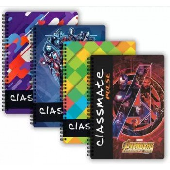 Classmate Pulse 1 Subject 240 X 180 mm Spiral B5 Notebook Unruled 180 Pages (Multicolor, Pack of 4)