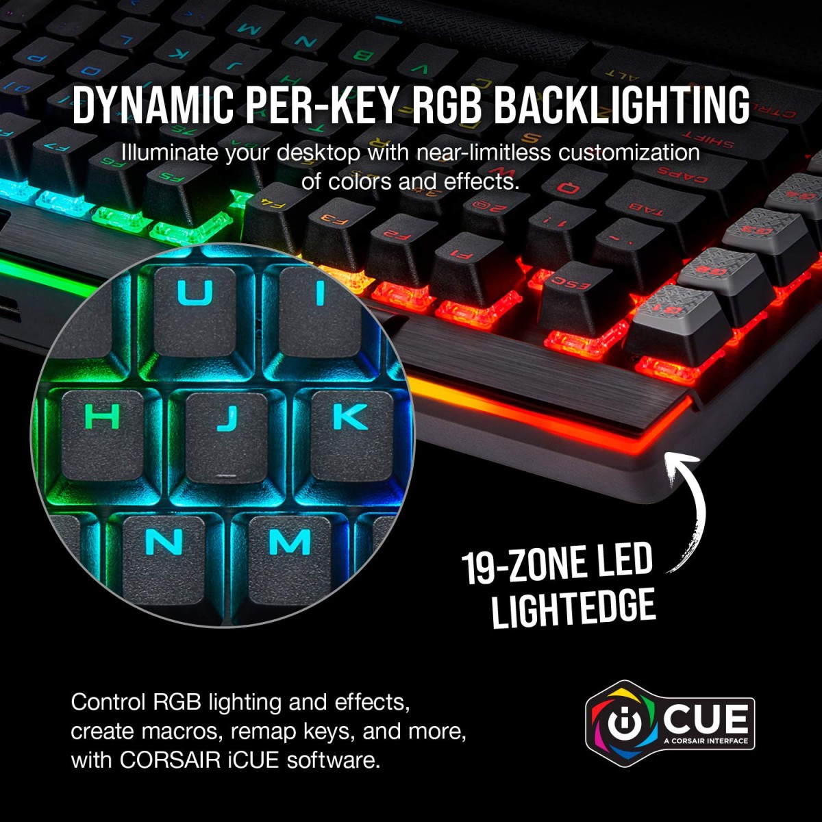 Corsair K95 RGB Platinum XT Backlit RGB LED, Cherry MX RGB Blue Wired Mechanical Gaming Keyboard, Black