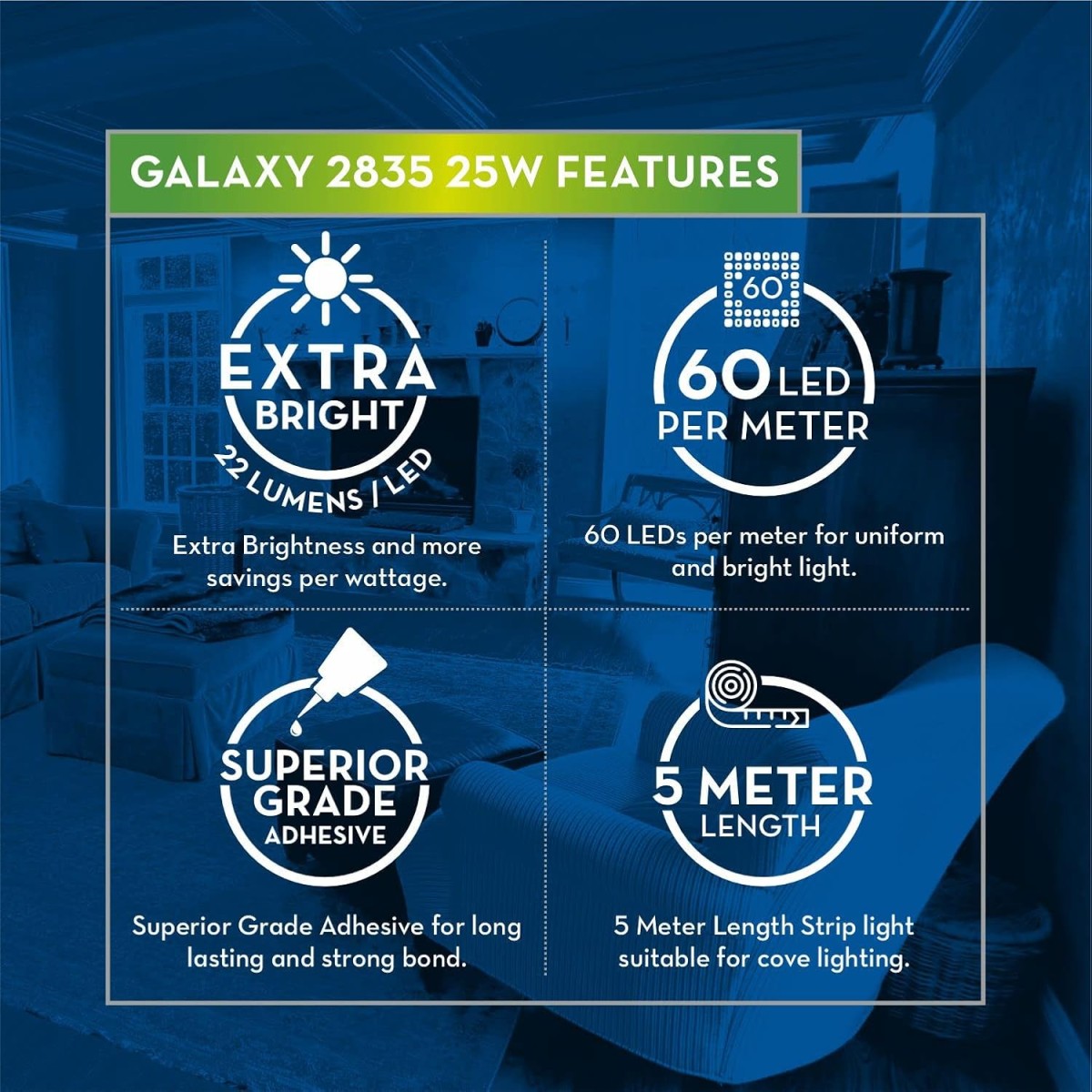 Crompton 5 Meter Strip Light Warm White 300 LEDs (Pack of 1) (Without Driver)