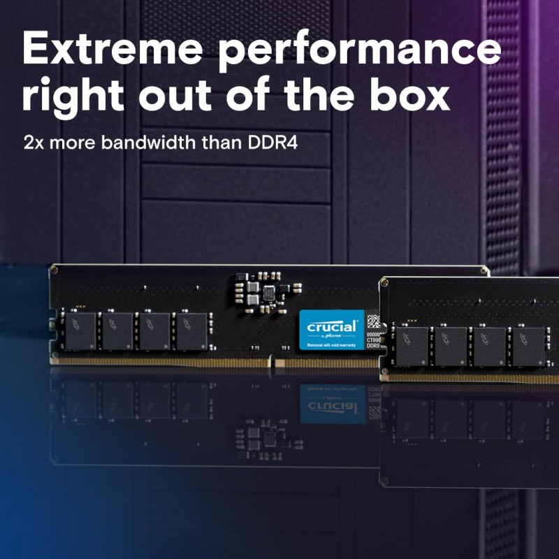 Crucial RAM 32GB DDR5 5200 MHz CL42 (16Gbit) Desktop Memory CT32G52C42U5 Crucial RAM 32GB DDR5 5200 MHz CL42 (16Gbit) Desktop Memory CT32G52C42U5