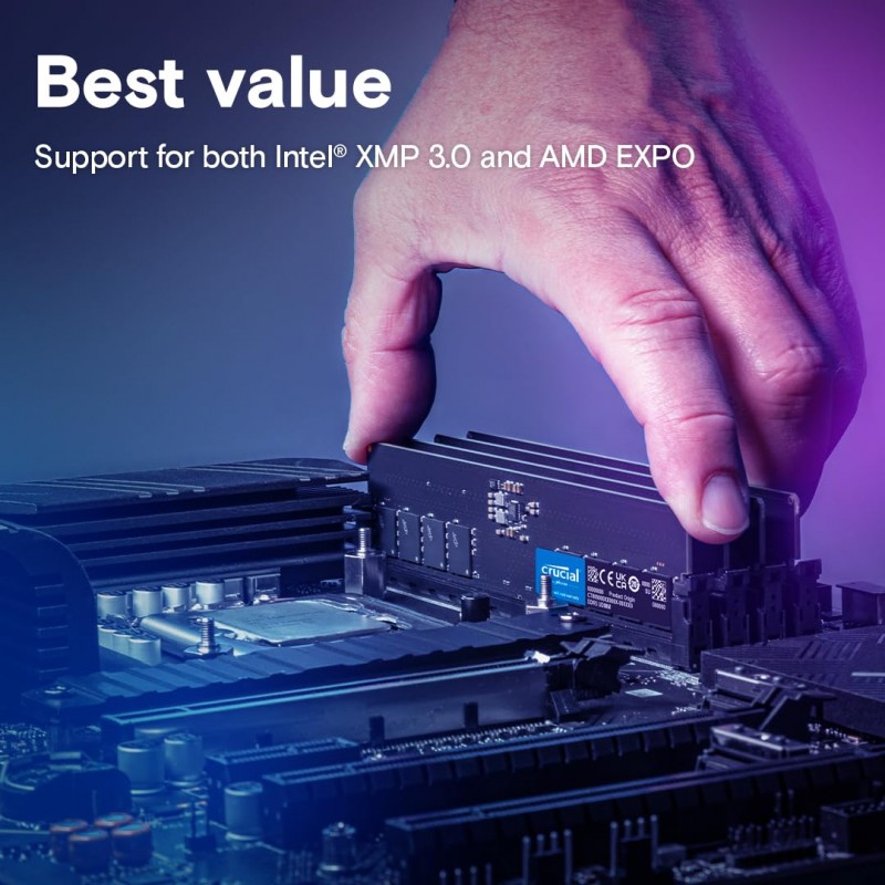 Crucial RAM 32GB DDR5 5200 MHz CL42 (16Gbit) Desktop Memory CT32G52C42U5 Crucial RAM 32GB DDR5 5200 MHz CL42 (16Gbit) Desktop Memory CT32G52C42U5