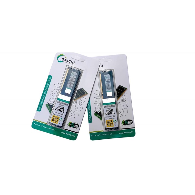 DAICHI 8 GB DUAL CHANNEL DDR3 U-DIMM DI8GD3 DT PC3 1600 MHz ( PC-12800) Memory Speed Desktop RAM for H55. H61, H81 motherboards with 5 Years Warranty,(PACK OF 1) GREEN DAICHI 8 GB DUAL CHANNEL DDR3 U-DIMM DI8GD3 DT PC3 1600 MHz ( PC-12800) Memory Speed Desktop RAM for H55. H61, H81 motherboards with 5 Years Warranty,(PACK OF 1) GREEN