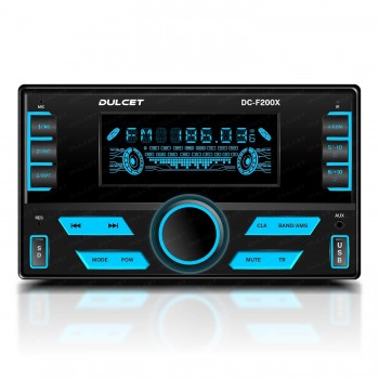 Dulcet DC-F200X 220W Double Din Mp3 Car Stereo with Hands-Free Calling/Bluetooth/USB Input/FM Radio/AUX Input/SD Card Slot/Remote Control / 7 Color LCD Display / ID3 Tag with EQ