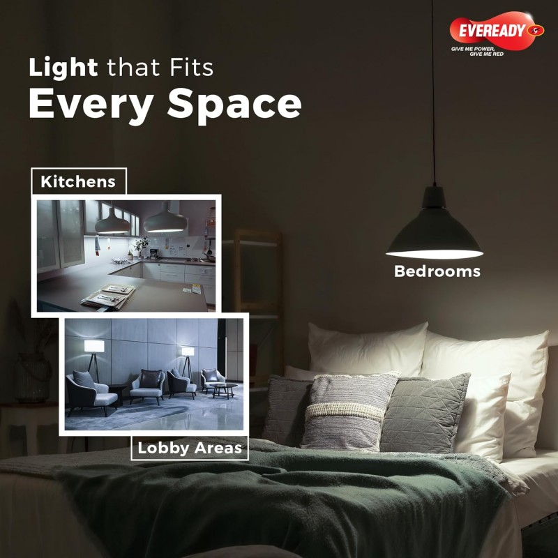 Eveready 12W Emergency Inverter LED Bulb, Cool Day Light (6500K), Rechargeable Bulb with 3 Hours Backup, Ideal for Powercuts, Energy Efficient, B22 Base, Pack of 1 Eveready 12W Emergency Inverter LED Bulb, Cool Day Light (6500K), Rechargeable Bulb with 3 Hours Backup, Ideal for Powercuts, Energy Efficient, B22 Base, Pack of 1
