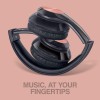 FINGERS MusiKick H9 Bluetooth Wireless On-Ear Headset with Mic (Multi-Function) - Metallic Rose Gold-