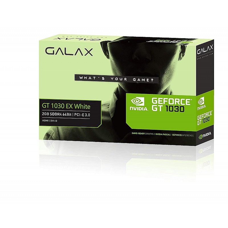 GALAX GeForce® GT 1030 EX White 2GB SDDR4 64-bit HDMI 2.0b/DVI-D Graphic Card