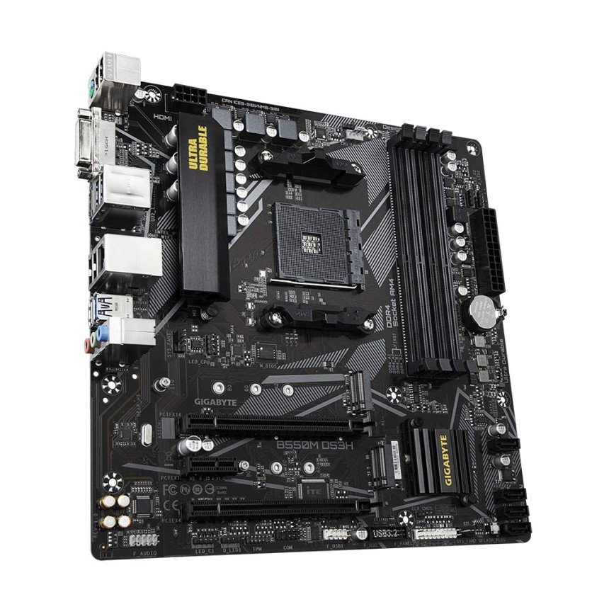 GIGABYTE B550M Ds3H Ultra Durable Micro ATX Motherboard with Pure Digital Vrm Solution, Pcie 4.0 X16 Slot, RGB Fusion 2.0, Q-Flash Plus, Ddr4 Sdram