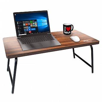 GIZGA essentials Multipurpose Wooden Foldable Bed Table - Laptop Table for Reading/Eating/Study Table/Craftwork (Wenge)