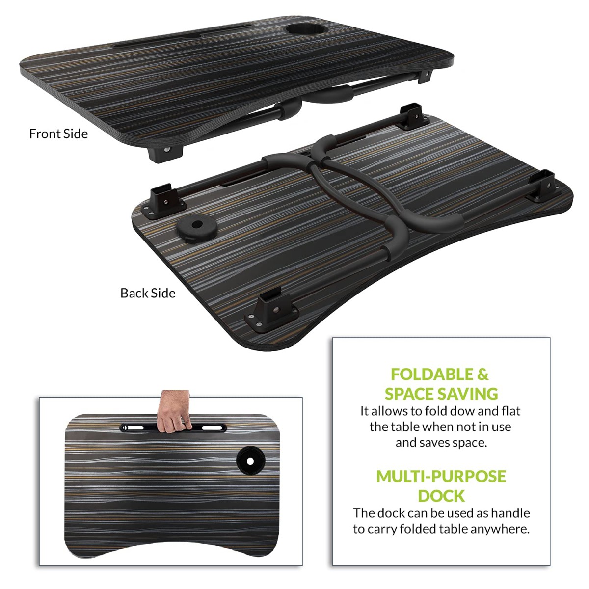 Gizga Essentials Smart Multi-Purpose Laptop Table| Study Table| Bed Table| Foldable