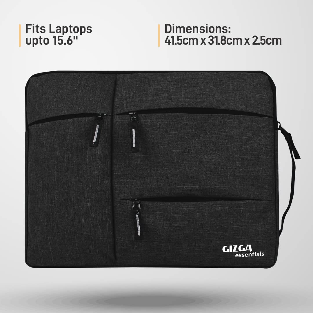 Gizga Essentials Laptop Bag Sleeve Case Cover for 15.6-Inch Laptop MacBook (Black)