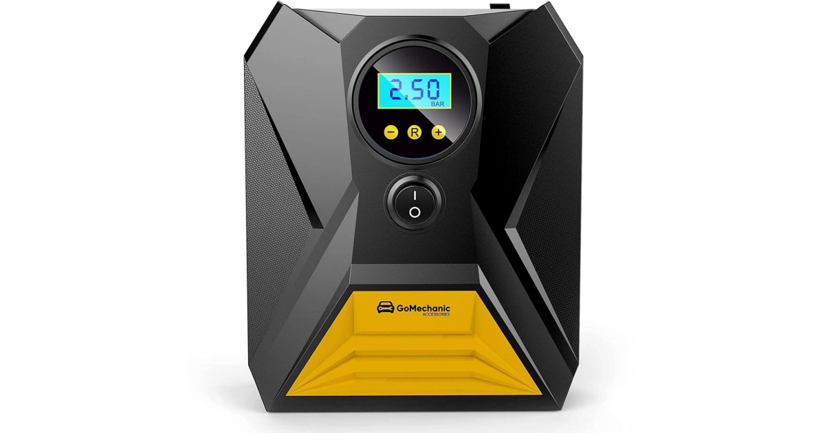 GoMechanic Digital Tyre Inflator for Car - 150 psi, 12V DC Portable Air ...