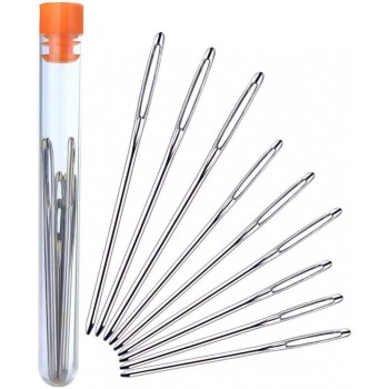 HASTHIP® Large-Eye Blunt Needles, 9 Piece Stainless Steel Yarn Knitting Needles, Sewing Needles, Crafting Knitting Weaving Stringing Needles
