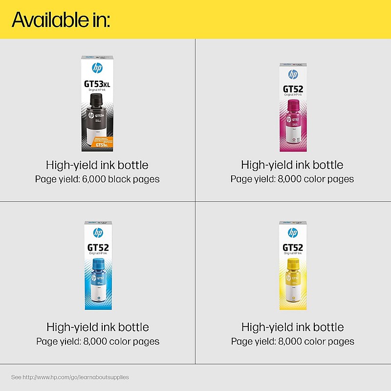 HP GT52 70-ml Yellow Original Ink Bottle