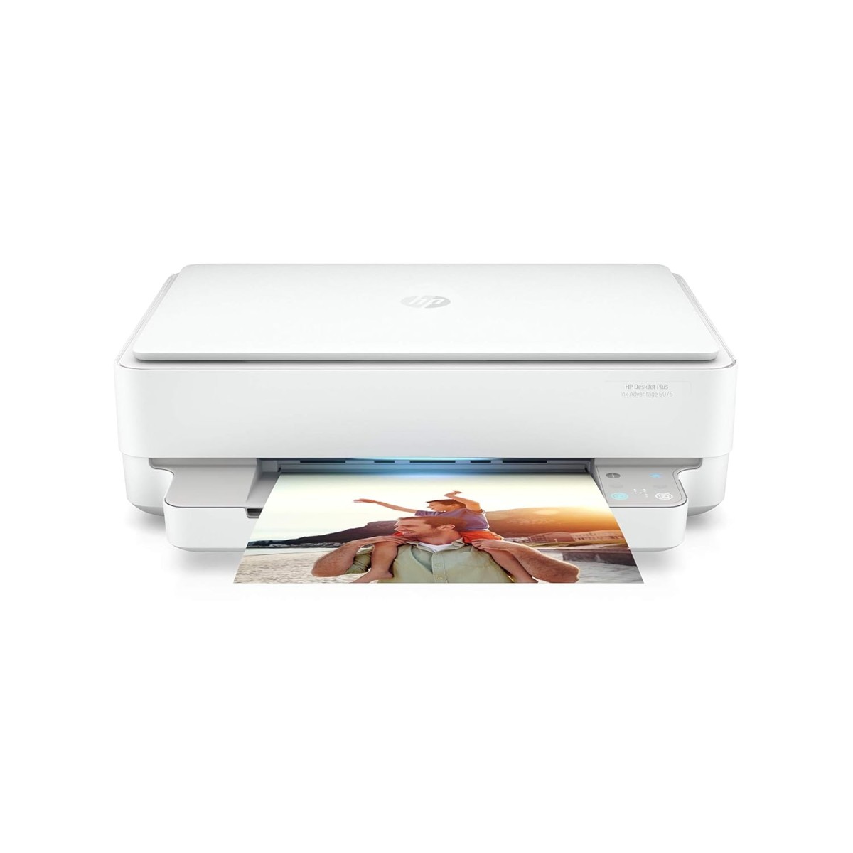 HP Deskjet Plus Ink Advantage 6075 WiFi Colour Printer with Voice Activated Printing, Without Cartridge (White, Grey) refurbished