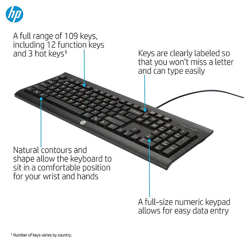 HP H3C52AA Wired Keyboard