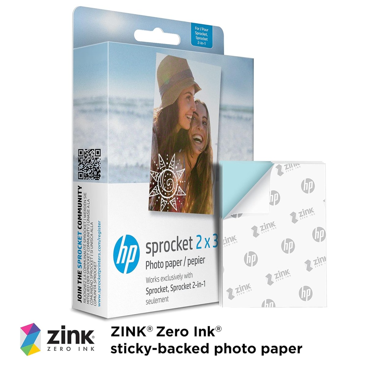 HP Zink Photo Paper (2 * 3 inch) - Pack of 20 Sprocket & Sprocket 2-in-1
