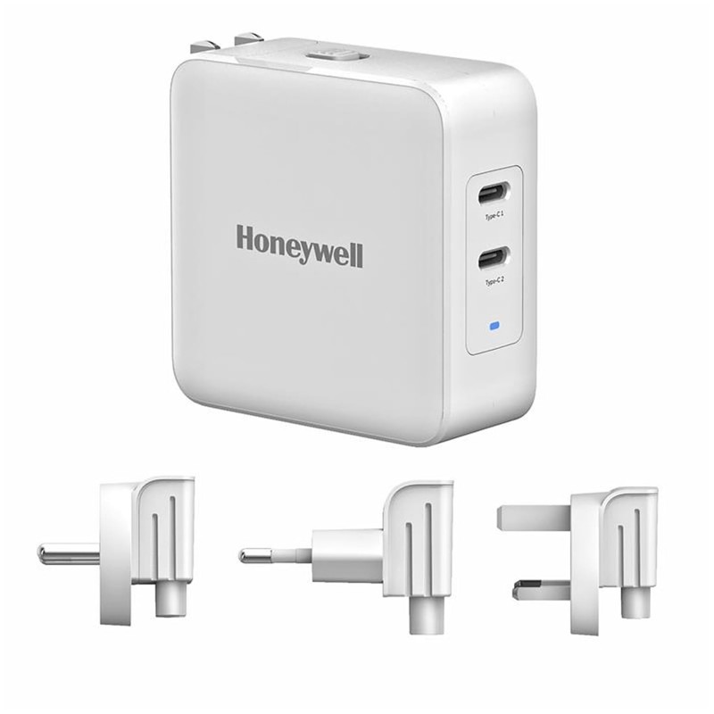 Honeywell Zest Charger GaN 65W, BIS Certified, 2xType C PD 3.0 Ports, Equipped with Switchable Plugs, Ultra-Fast Charging Compatible with iPhone, MacBook Air, iPad Pro, Pixel, Galaxy, Laptops, etc. Honeywell Zest Charger GaN 65W, BIS Certified, 2xType C PD 3.0 Ports, Equipped with Switchable Plugs, Ultra-Fast Charging Compatible with iPhone, MacBook Air, iPad Pro, Pixel, Galaxy, Laptops, etc.