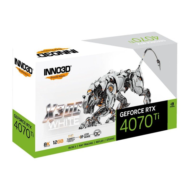 INNO3D NVIDIA GEFORCE RTX 4070 Ti X3 OC 12GB White GDDR6X 192-bit PCI-E 4.0 X16 Gaming Graphics Card - N407T3-126XX-186148W INNO3D NVIDIA GEFORCE RTX 4070 Ti X3 OC 12GB White GDDR6X 192-bit PCI-E 4.0 X16 Gaming Graphics Card - N407T3-126XX-186148W