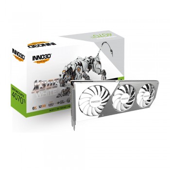 INNO3D NVIDIA GEFORCE RTX 4070 Ti X3 OC 12GB White GDDR6X 192-bit PCI-E 4.0 X16 Gaming Graphics Card - N407T3-126XX-186148W