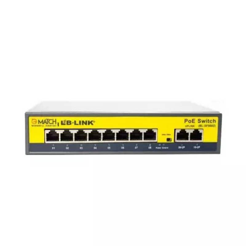 Match LB-Link 8- Port PoE Switch 100 Mbps Grey, BL-SF8002 Match LB-Link 8- Port PoE Switch 100 Mbps Grey, BL-SF8002