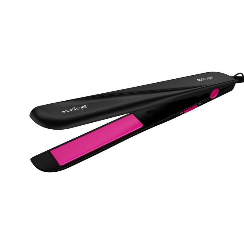 Ikonic Go Straight Hair Straightener, Black & Pink | Floating & Ceramic Plates| Lock Function| Quick & Easy to Use Ikonic Go Straight Hair Straightener, Black & Pink | Floating & Ceramic Plates| Lock Function| Quick & Easy to Use